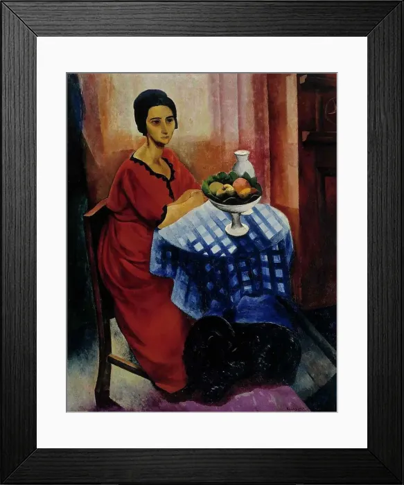 Framed Print : Woman at the Table, 1919. Creator: Moise Kisling Framed Print : Woman at the Table, 1919. Creator: Moise Kisling