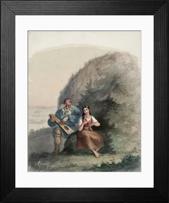 Framed Print : Väinämöinen Stringing his Kantele, 1855. Creator: Karl Anders Ekman Framed Print : Väinämöinen Stringing his Kantele, 1855. Creator: Karl Anders Ekman