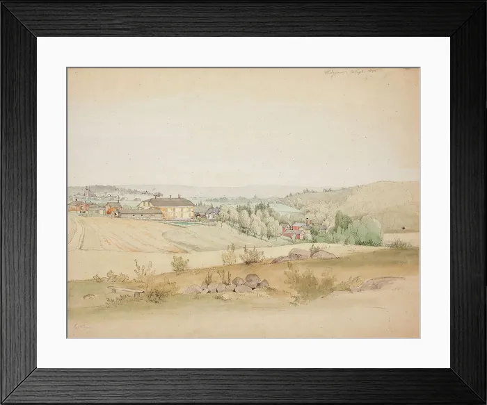 Framed Print : Landscape from Högfors, 1865. Creator: Magnus von Wright Framed Print : Landscape from Högfors, 1865. Creator: Magnus von Wright