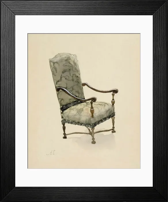 Framed Print : Baroque armchair, c1890s. Creator: Albert Edelfelt Framed Print : Baroque armchair, c1890s. Creator: Albert Edelfelt