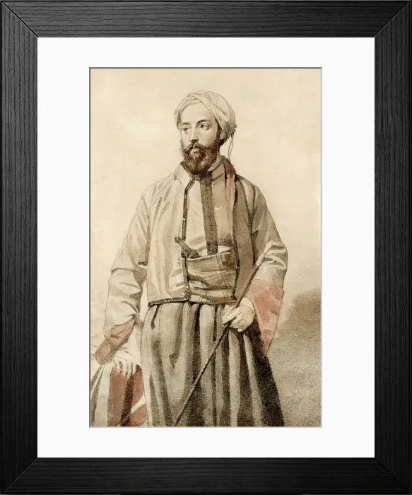 Framed Print : Self-portrait in Egyptian costume, c1865. Creator: Devéria, Charles Théodule (1831-1871) Framed Print : Self-portrait in Egyptian costume, c1865. Creator: Devéria, Charles Théodule (1831-1871)