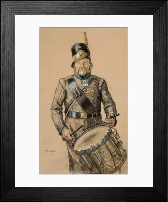 Framed Print : Drummer Nord, illustration from Vanrikki Stoolin tarinat, 1897-1900. Creator: Albert Edelfelt Framed Print : Drummer Nord, illustration from Vanrikki Stoolin tarinat, 1897-1900. Creator: Albert Edelfelt