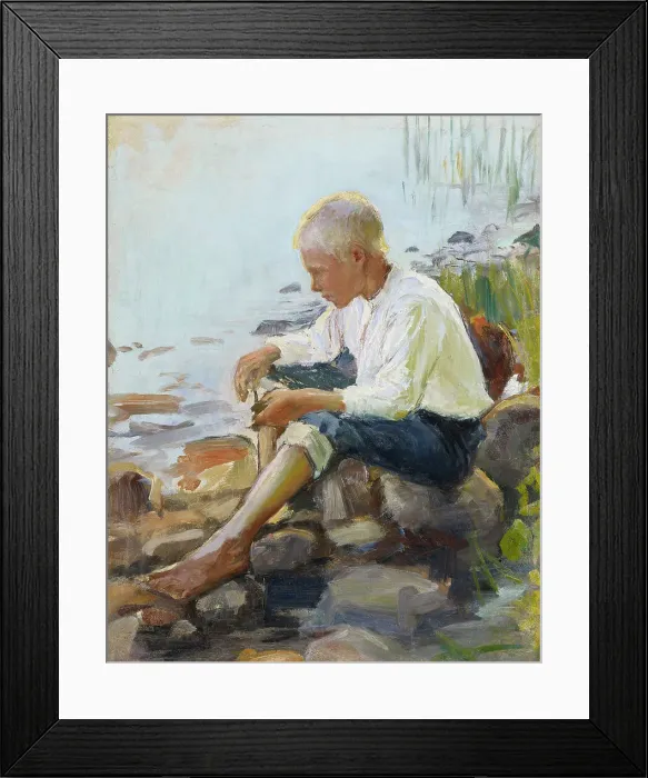 Framed Print : Boy on the Shore, 1891-1893. Creator: Pekka Halonen Framed Print : Boy on the Shore, 1891-1893. Creator: Pekka Halonen