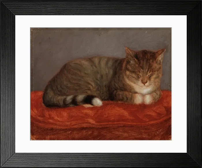Framed Print : Lying cat, Mosse, 1872-1873. Creator: Maria Wiik Framed Print : Lying cat, Mosse, 1872-1873. Creator: Maria Wiik