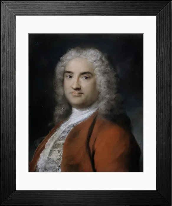 Framed Print : Portrait of a Man in Red, 1730-1735. Creator: Carriera, Rosalba Giovanna (1657-1757) Framed Print : Portrait of a Man in Red, 1730-1735. Creator: Carriera, Rosalba Giovanna (1657-1757)
