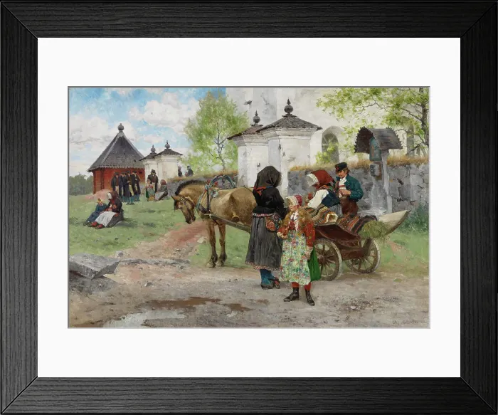 Framed Print : Sunday at the Floda Church in Dalecarlia, 1885. Creator: Olof Per Ulrik Arborelius Framed Print : Sunday at the Floda Church in Dalecarlia, 1885. Creator: Olof Per Ulrik Arborelius