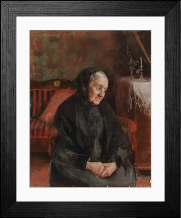 Framed Print : Grandmother, Portrait of Mrs. Augusta Frosterus (née Norling), 1887. Creator: Hanna Frosterus-Segerstrale Framed Print : Grandmother, Portrait of Mrs. Augusta Frosterus (née Norling), 1887. Creator: Hanna Frosterus-Segerstrale