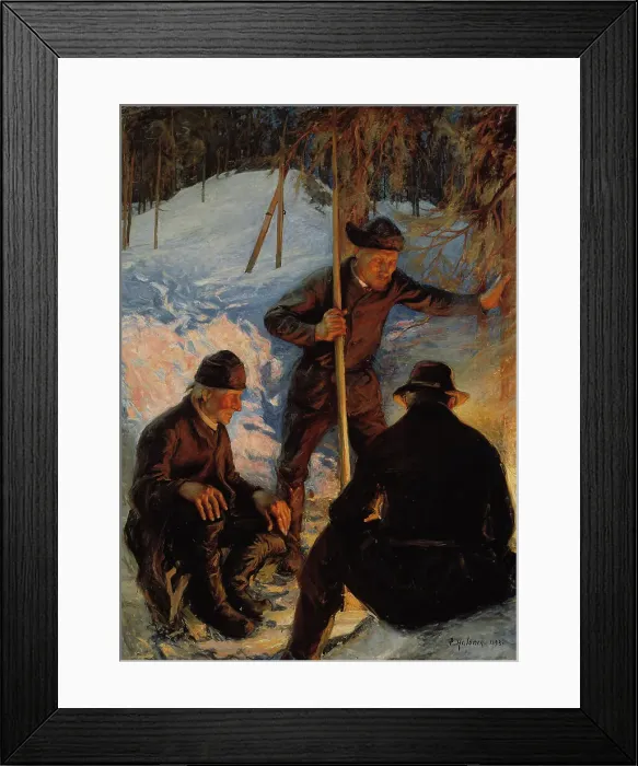 Framed Print : Lumberjacks around a Campfire, 1893. Creator: Pekka Halonen Framed Print : Lumberjacks around a Campfire, 1893. Creator: Pekka Halonen