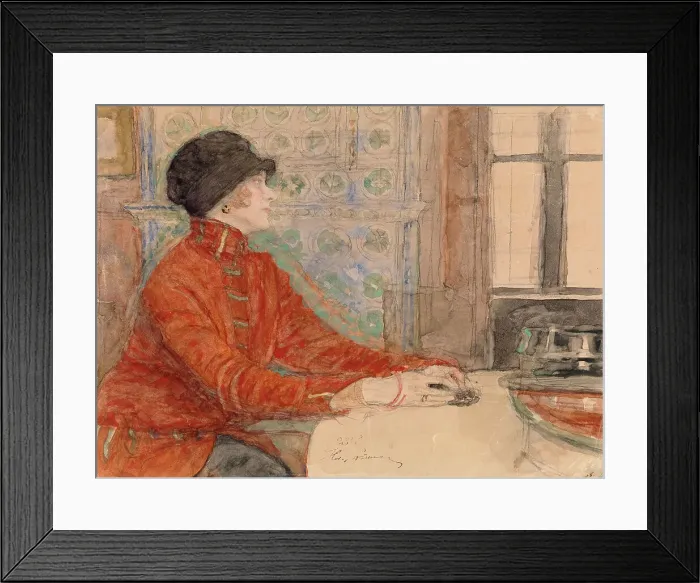 Framed Print : Woman Seated at a Table, 1923-1925. Creator: Il'ya Repin Framed Print : Woman Seated at a Table, 1923-1925. Creator: Il'ya Repin