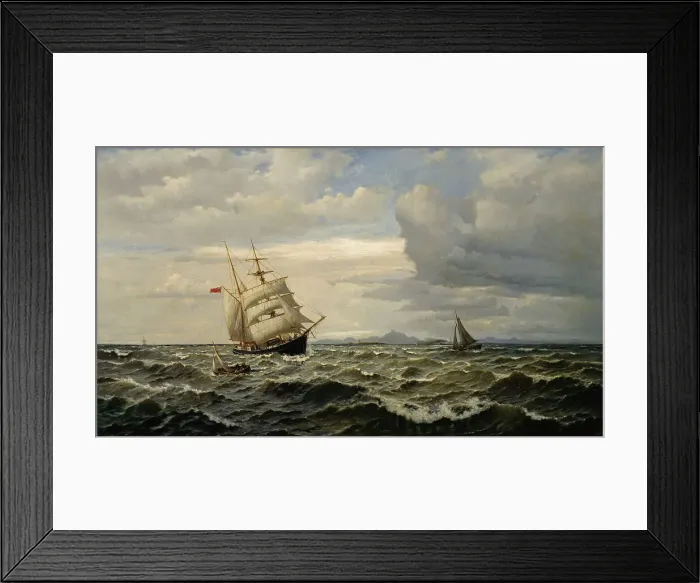 Framed Print : Maritime Landscape, 1883. Creator: Oscar Kleineh Framed Print : Maritime Landscape, 1883. Creator: Oscar Kleineh