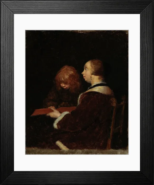 Framed Print : The Reading Lesson, copy after Ter Borch, 1894-1900. Creator: Maria Wiik Framed Print : The Reading Lesson, copy after Ter Borch, 1894-1900. Creator: Maria Wiik