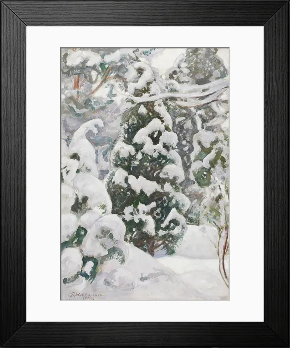 Framed Print : Juniper Tree in Snow, 1917. Creator: Pekka Halonen Framed Print : Juniper Tree in Snow, 1917. Creator: Pekka Halonen
