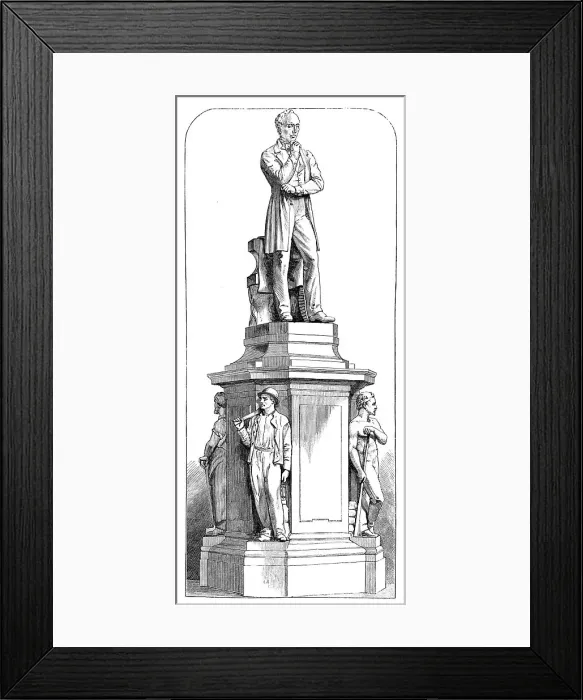 Framed Print : Statue of Mr. John Cockerill at Seraing, Belgium, 1871. Creator: Unknown Framed Print : Statue of Mr. John Cockerill at Seraing, Belgium, 1871. Creator: Unknown