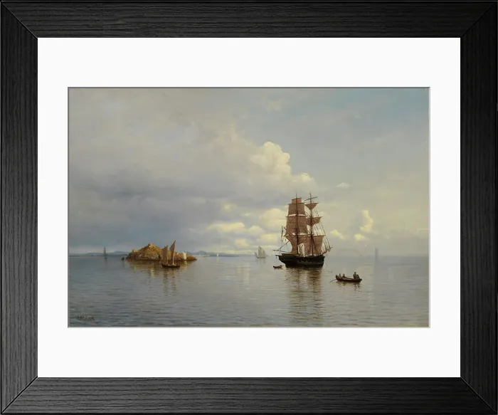 Framed Print : The sea and sailing ships, 1870-1919. Creator: Oscar Kleineh Framed Print : The sea and sailing ships, 1870-1919. Creator: Oscar Kleineh