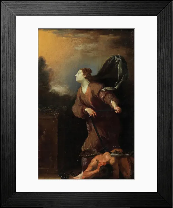 Framed Print : Saint Juliana defeats the devil, First third of 17th cen. Creator: Fetti, Domenico (1588 / 90-1623) Framed Print : Saint Juliana defeats the devil, First third of 17th cen. Creator: Fetti, Domenico (1588 / 90-1623)