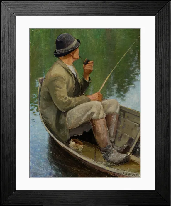 Framed Print : Man Fishing, 1922. Creator: Pekka Halonen Framed Print : Man Fishing, 1922. Creator: Pekka Halonen