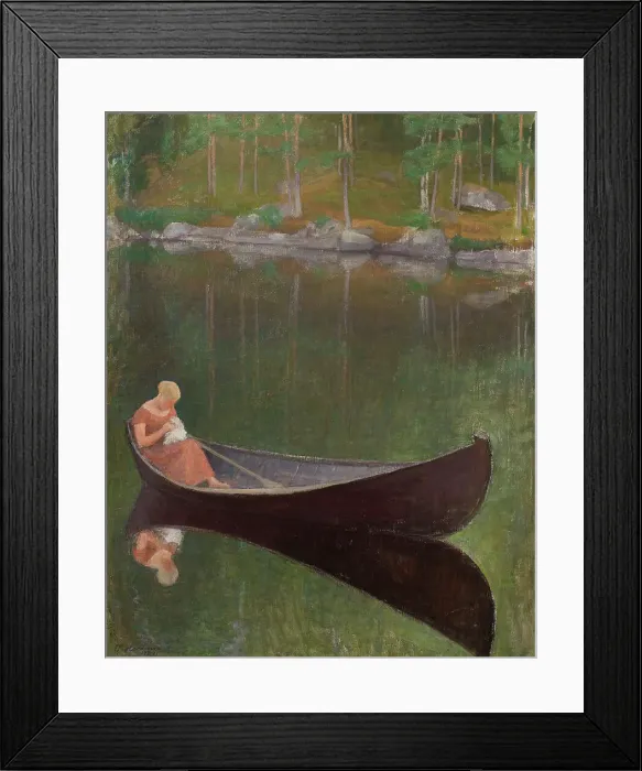 Framed Print : Woman in a Boat, 1924. Creator: Pekka Halonen Framed Print : Woman in a Boat, 1924. Creator: Pekka Halonen