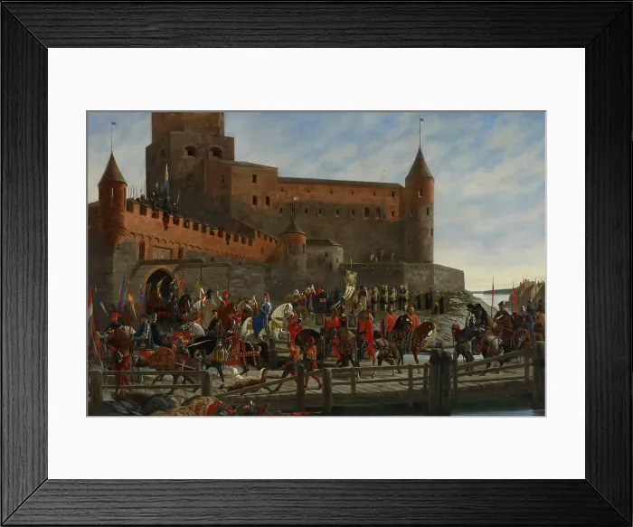 Framed Print : Karl Knutson Bonde Leaving Vyborg Castle for the Royal Election in Stockholm 1448, 1886. Creator: Severin Falkman Framed Print : Karl Knutson Bonde Leaving Vyborg Castle for the Royal Election in Stockholm 1448, 1886. Creator: Severin Falkman