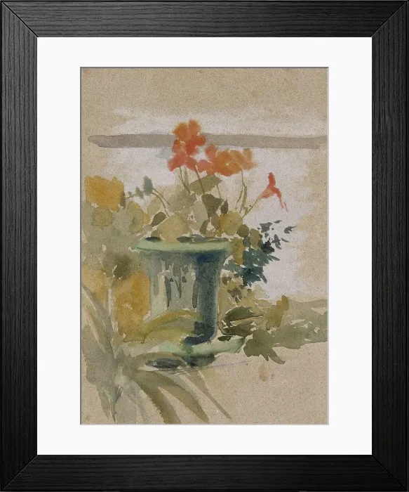 Framed Print : Pelargoniums on the Terrace, 1890-1899. Creator: Albert Edelfelt Framed Print : Pelargoniums on the Terrace, 1890-1899. Creator: Albert Edelfelt