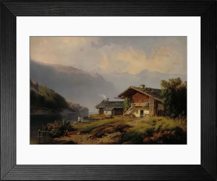 Framed Print : Houses on the shore of the Vierwaldstättersee, 1826-1872. Creator: Thomas Joachim Legler Framed Print : Houses on the shore of the Vierwaldstättersee, 1826-1872. Creator: Thomas Joachim Legler