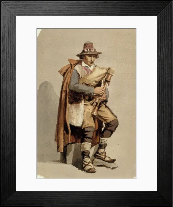 Framed Print : Bagpipe player, c1890s. Creator: Albert Edelfelt Framed Print : Bagpipe player, c1890s. Creator: Albert Edelfelt
