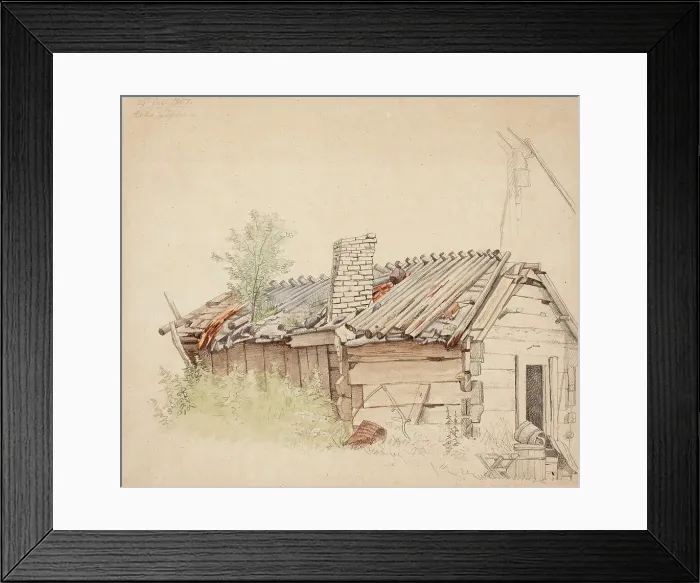 Framed Print : Hut in Lehtisaari, Espoo, 1867. Creator: Magnus von Wright Framed Print : Hut in Lehtisaari, Espoo, 1867. Creator: Magnus von Wright
