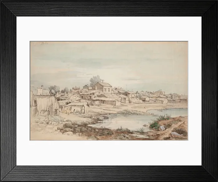 Framed Print : Katajanokka, sketch, 1867. Creator: Magnus von Wright Framed Print : Katajanokka, sketch, 1867. Creator: Magnus von Wright