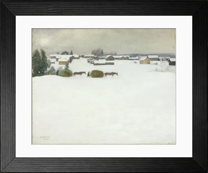 Framed Print : Load of Hay, 1899. Creator: Pekka Halonen