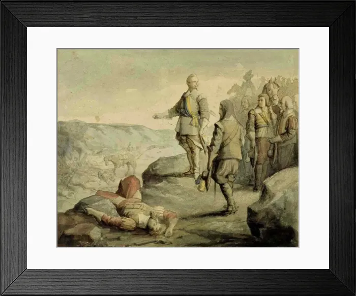 Framed Print : Gustav II Adolf talking to his officers, 1895. Creator: Albert Edelfelt Framed Print : Gustav II Adolf talking to his officers, 1895. Creator: Albert Edelfelt