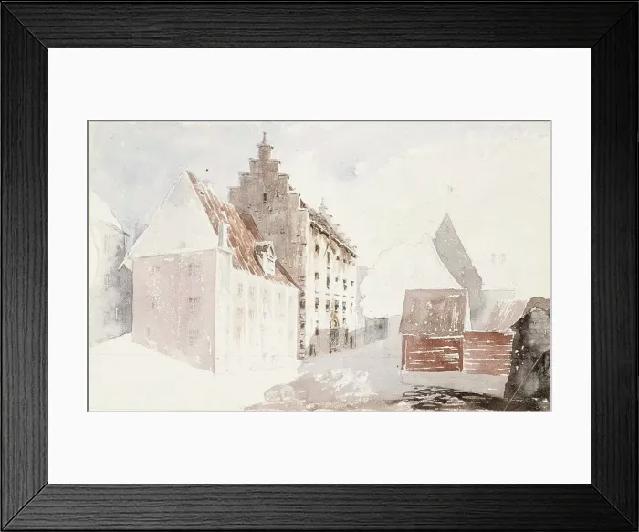 Framed Print : A street in the old town, c1890s. Creator: Albert Edelfelt Framed Print : A street in the old town, c1890s. Creator: Albert Edelfelt