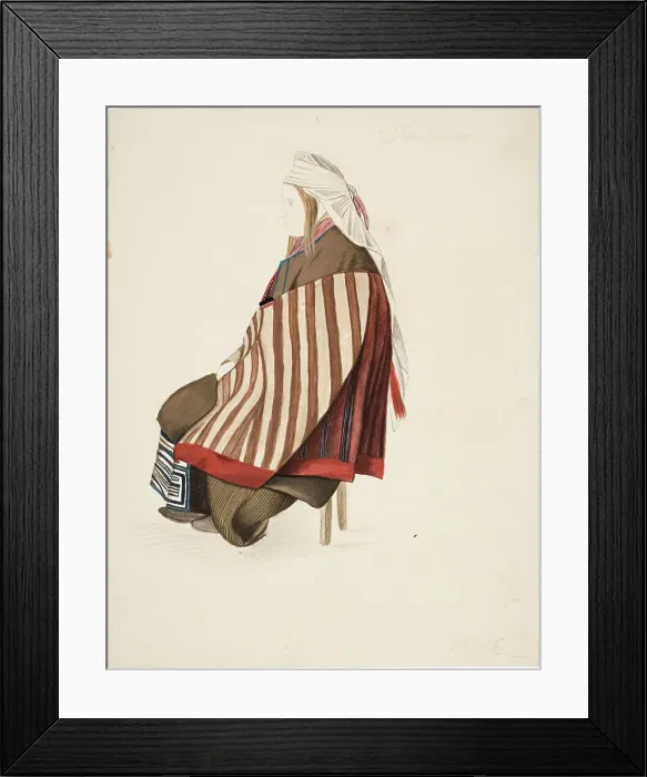 Framed Print : A seated peasant woman from Joutseno. Creator: Robert Wilhelm Ekman Framed Print : A seated peasant woman from Joutseno. Creator: Robert Wilhelm Ekman