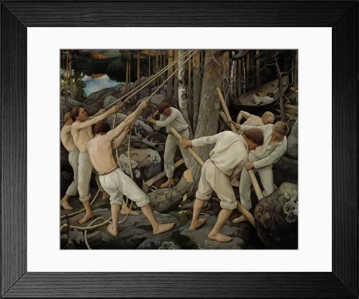 Framed Print : Pioneers in Karelia, 1900. Creator: Pekka Halonen Framed Print : Pioneers in Karelia, 1900. Creator: Pekka Halonen