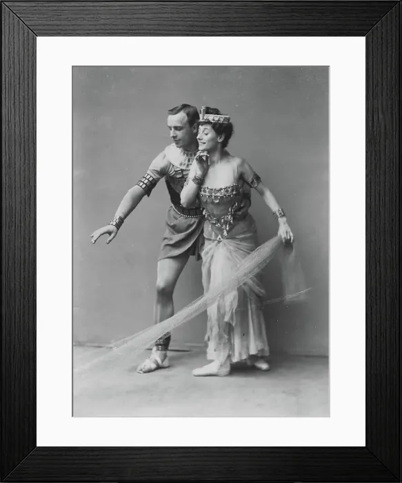 Framed Print : Anna Pavlova and Mikhail Mordkin in the ballet The Pharaoh's Daughter by Marius... 1906. Creator: Fischer, Karl August (1859-after 1923) Framed Print : Anna Pavlova and Mikhail Mordkin in the ballet The Pharaoh's Daughter by Marius... 1906. Creator: Fischer, Karl August (1859-after 1923)
