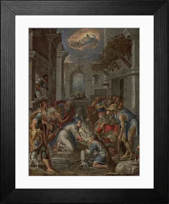 Framed Print : The Adoration of the Shepherds, c1585-1590. Creator: Fontana, Lavinia (1552-1614) Framed Print : The Adoration of the Shepherds, c1585-1590. Creator: Fontana, Lavinia (1552-1614)
