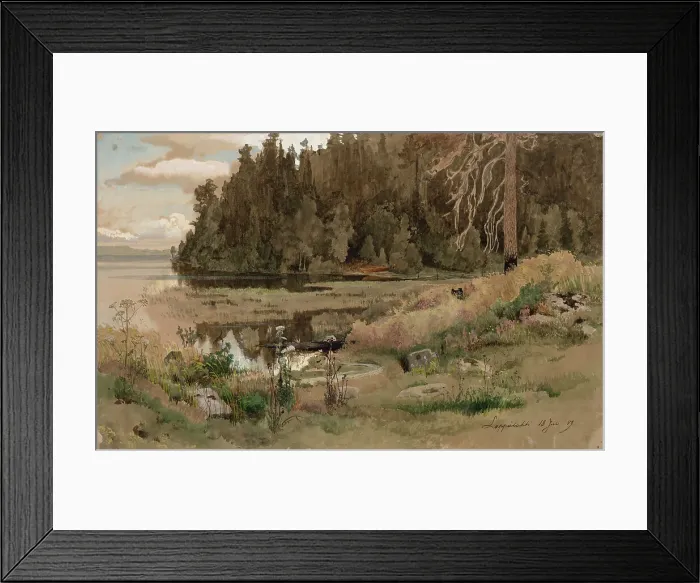 Framed Print : Beach landscape from Leppalahti, 1859. Creator: Werner Holmberg Framed Print : Beach landscape from Leppalahti, 1859. Creator: Werner Holmberg