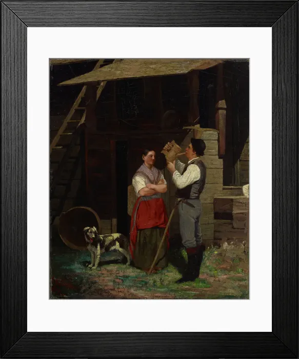 Framed Print : Drink break, 1877. Creator: Sigfrid August Keinanen Framed Print : Drink break, 1877. Creator: Sigfrid August Keinanen