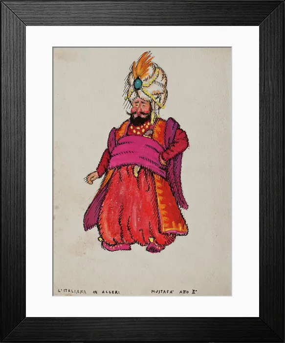 Framed Print : Costume design for the opera L'italiana in Algeri (The Italian Girl in Algiers) by Gioachino...1925 Creator: Chessa, Gigi (1898-1935) Framed Print : Costume design for the opera L'italiana in Algeri (The Italian Girl in Algiers) by Gioachino...1925 Creator: Chessa, Gigi (1898-1935)