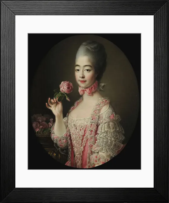 Framed Print : Princess Marie Joséphine of Savoy (1753-1810), Countess of Provence, 1772. Creator: Drouais, François-Hubert (1727-1775)