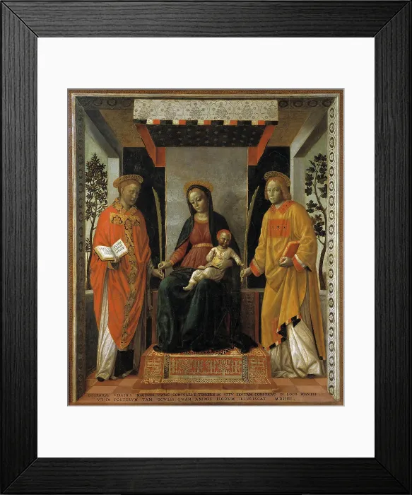Framed Print : Virgin with Child between Saints Faustinus and Jovita, c 1502-1507. Creator: Foppa, Vincenzo (active 1456-1516) Framed Print : Virgin with Child between Saints Faustinus and Jovita, c 1502-1507. Creator: Foppa, Vincenzo (active 1456-1516)