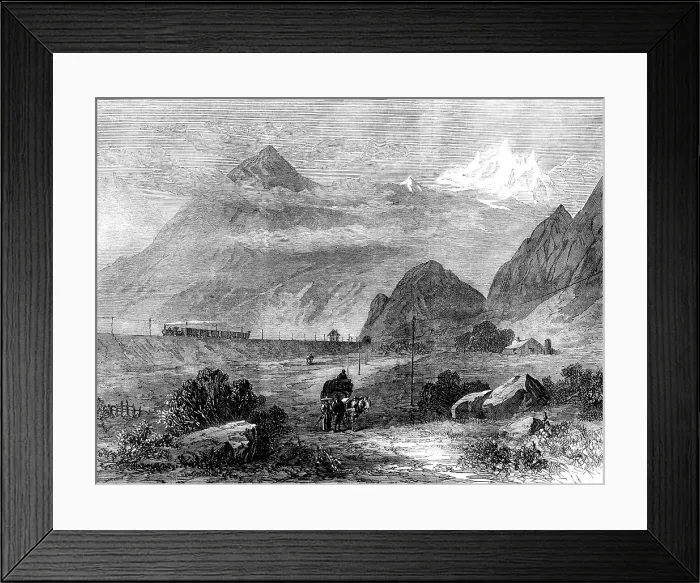 Framed Print : Mont Cenis Railway scenery: the Dora Valley, near Oulx, 1871. Creator: Unknown Framed Print : Mont Cenis Railway scenery: the Dora Valley, near Oulx, 1871. Creator: Unknown