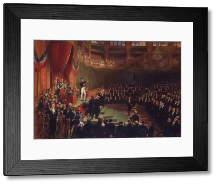 Framed Print : Louis-Philippe I is sworn in as king before the Chamber of Deputies, 9th August 1830, 1831. Creator: Court, Joseph-Désiré (1797-1865) Framed Print : Louis-Philippe I is sworn in as king before the Chamber of Deputies, 9th August 1830, 1831. Creator: Court, Joseph-Désiré (1797-1865)