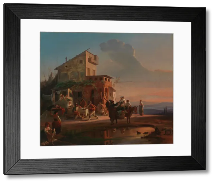 Framed Print : An Italian Inn, 1846. Creator: Robert Wilhelm Ekman Framed Print : An Italian Inn, 1846. Creator: Robert Wilhelm Ekman