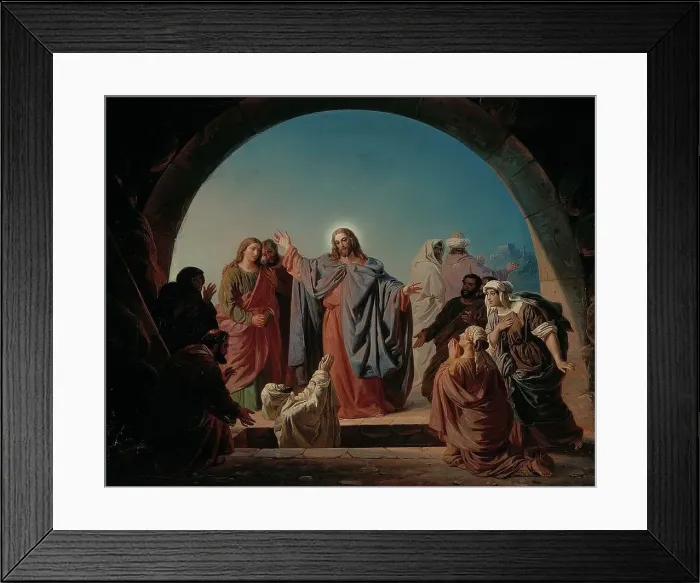 Framed Print : Jesus Wakes Lazarus, 1860. Creator: Robert Wilhelm Ekman Framed Print : Jesus Wakes Lazarus, 1860. Creator: Robert Wilhelm Ekman