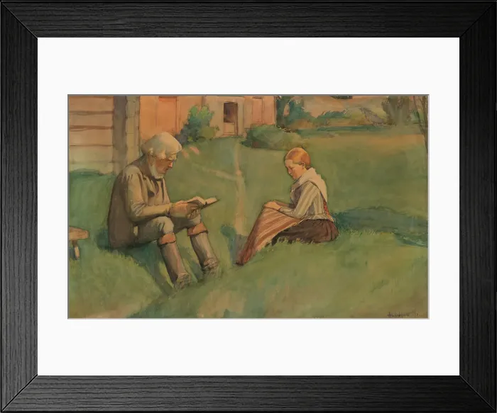 Framed Print : Tranquil Sunday, 1896. Creator: Albert Gebhard