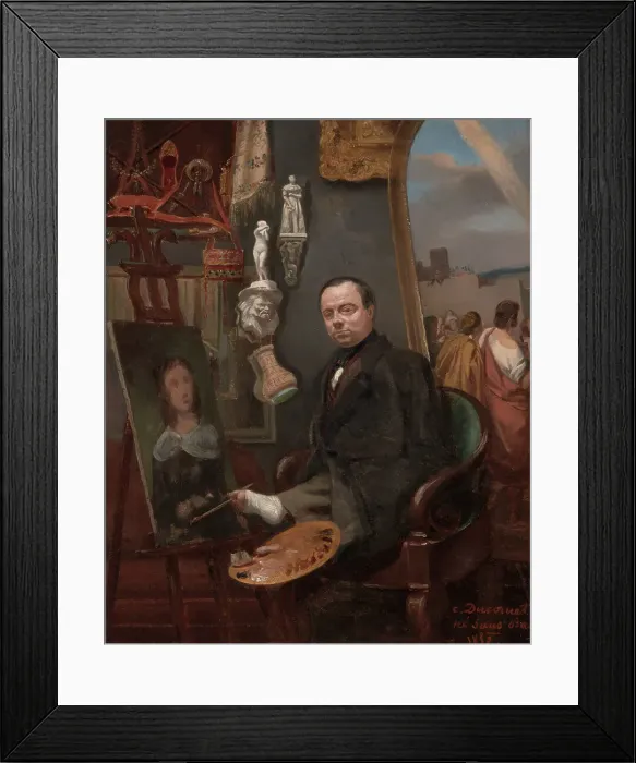 Framed Print : Self-portrait, 1852. Creator: Ducornet, Louis Joseph César (1806-1856) Framed Print : Self-portrait, 1852. Creator: Ducornet, Louis Joseph César (1806-1856)