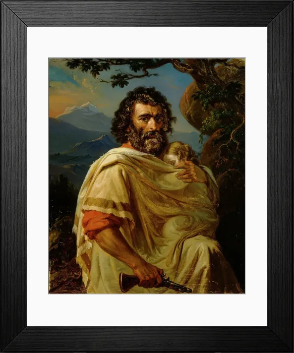 Framed Print : Italian Man with a Child, 1860. Creator: Robert Wilhelm Ekman Framed Print : Italian Man with a Child, 1860. Creator: Robert Wilhelm Ekman
