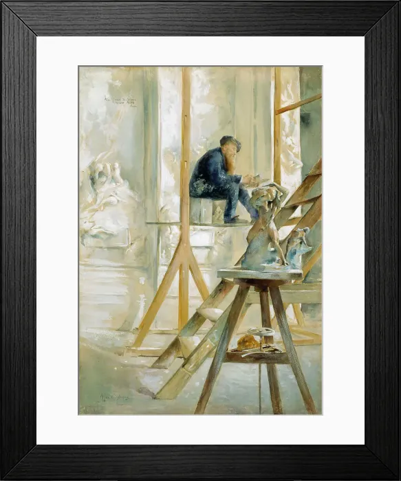 Framed Print : Portrait of Rodin in His Studio, 1889. Creator: Allan Österlind Framed Print : Portrait of Rodin in His Studio, 1889. Creator: Allan Österlind