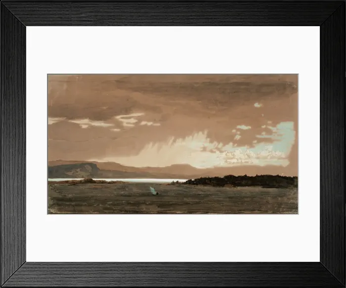 Framed Print : Rain on the Kristiania fjord, 1858. Creator: Werner Holmberg Framed Print : Rain on the Kristiania fjord, 1858. Creator: Werner Holmberg