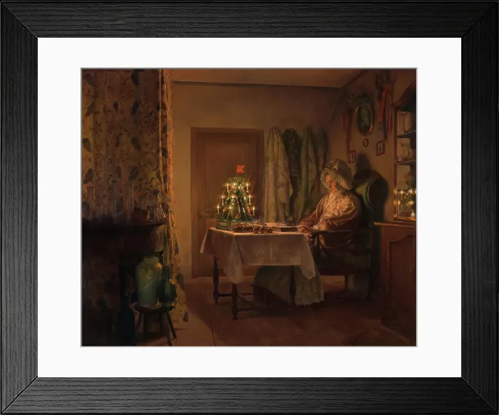 Framed Print : Lonely Christmas. Creator: Freiwirth-Lützow, Oskar (1862-1925) Framed Print : Lonely Christmas. Creator: Freiwirth-Lützow, Oskar (1862-1925)
