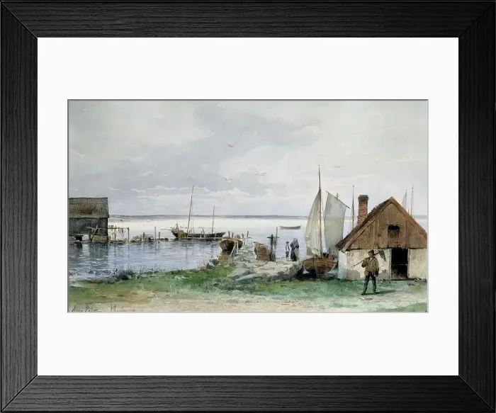 Framed Print : Fishing Spot at Blekinge, 1880-1924. Creator: Anna Palm de Rosa Framed Print : Fishing Spot at Blekinge, 1880-1924. Creator: Anna Palm de Rosa